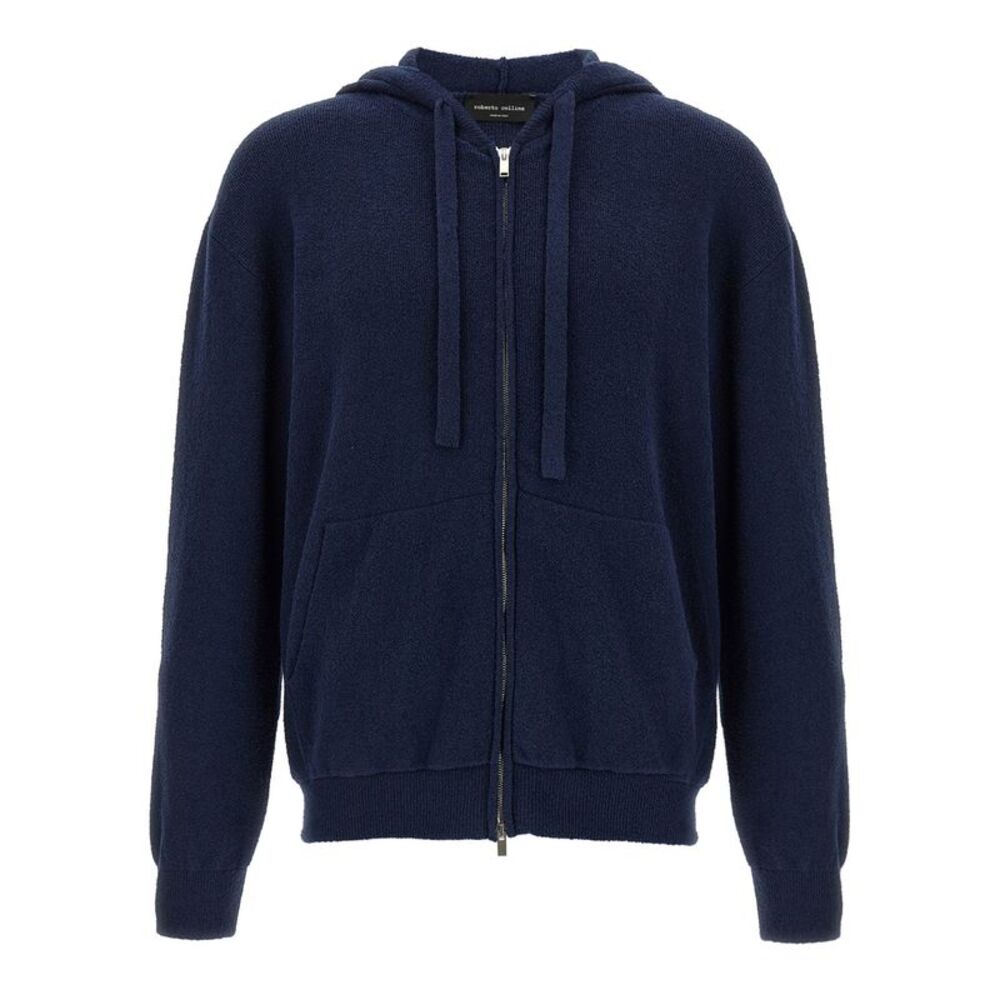 Roberto Collina Blue Cotton Men's Sweatshirt